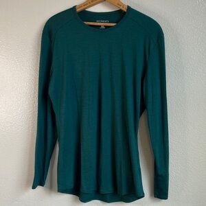 Segments 100% Merino Wool Forest Green Base Layer Long Sleeve Top sz XL